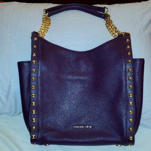 BRAND NEW Authentic Michael Kors Newbury Damson Stud Medium Chain Shoulder Tote
